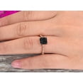thumbnail image 2 of 1.75 Carat Black Diamond Moissanite Engagement Ring With Diamond Moissanite in 10k Rose Gold Art Deco Princess Cut, 2 of 6