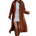 thumbnail image 3 of Women's Hooded Long Overcoat Winter Warm Outerwear Open Front Cardigan Style Jacket, 3 of 8