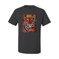 thumbnail image 2 of Wild Bobby, Colorful Painted Tiger, Animal Lover, Men Graphic Tees, Charcoal, X-Large, 2 of 3