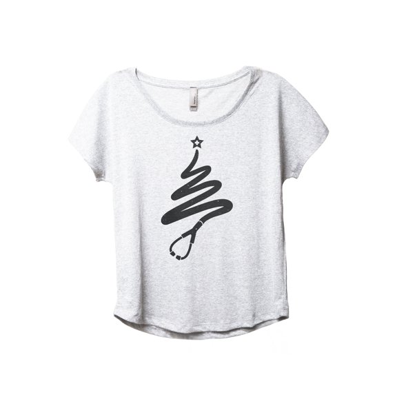 Nurse Holiday Spirit Women's Fashion Slouchy Dolman T-Shirt Tee Heather White Small