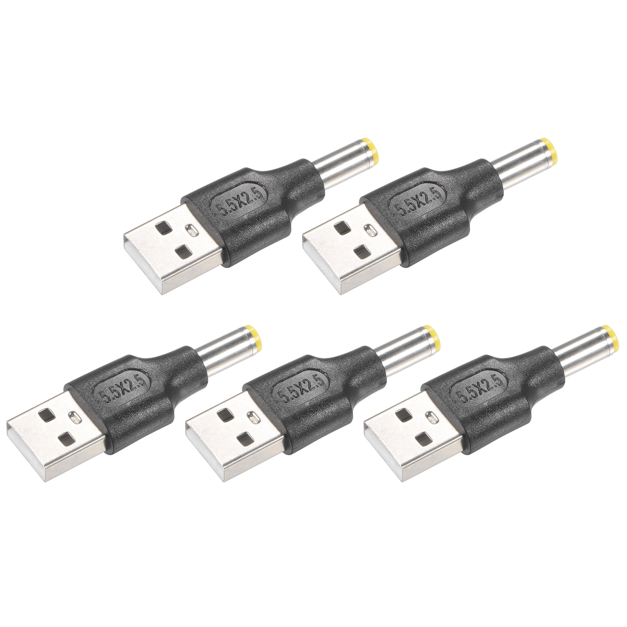 Uxcell DC Connector USB 2.0 Type A Male Input to 5.5mm x 2.5mm Output