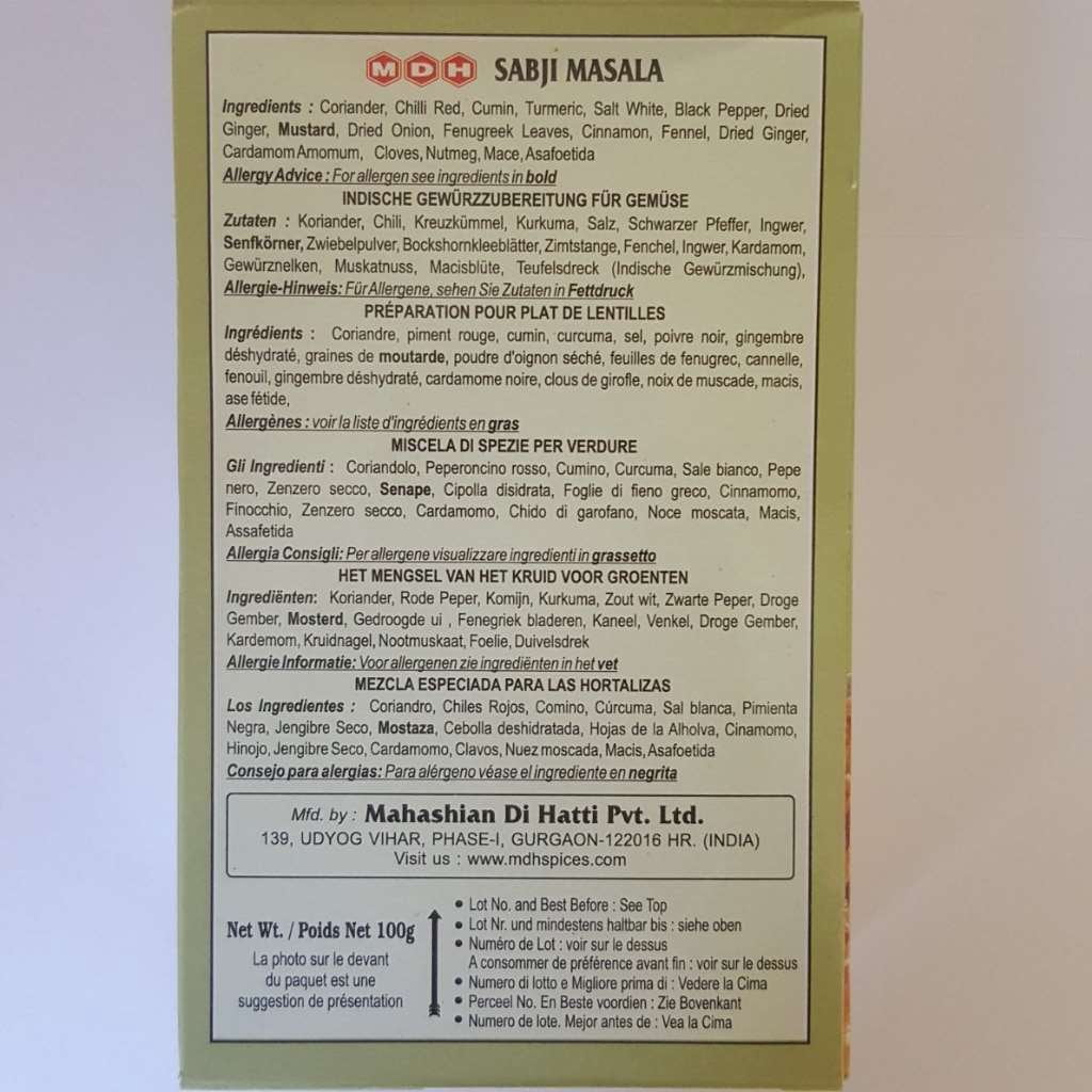 MDH SABJI - FRENCH