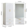thumbnail image 5 of Idealcabin Freestanding Wardrobe Armoire With Drawers, Bedroom Wardrobe Closet for Hanging Clothes, Wood Cabinet with Shelves, 5 of 8