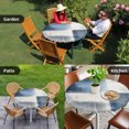 thumbnail image 4 of Navy Blue Grey Ombre Round Tablecloth for 45-54 Inch Tables, Fitted Table Cover with Elastic Edge, Modern Oil Painting Abstract Waterproof Outdoor Table Cloth Protector for Patio Garden Dinner Picnic, 4 of 9