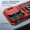 thumbnail image 5 of for iPhone 15 Pro Max Case with Slide Camera Cover iPhone 15 Pro Max Phone Case with Magnetic Kickstand Ring, Military Grade Shockproof Protective Case for iPhone 15 Pro Max(Red), 5 of 8