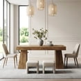 thumbnail image 3 of 55-Inch Yellow Mid-Century Modern Dining Table, Rectangular Wood Kitchen Table With Sturdy Legs, Seats 4-6 For Small Space, Dining Room & Home, 3 of 7