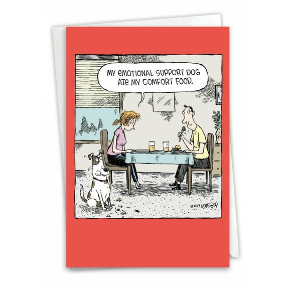 1 Funny Birthday Card with Envelope - Support Dog C3647BDG