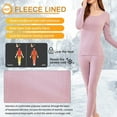 thumbnail image 6 of Women’s Thermal Long Johns Sets Fleece Lined 2 Pcs Underwear Top & Bottom Pajama Set - Purple, 6 of 6