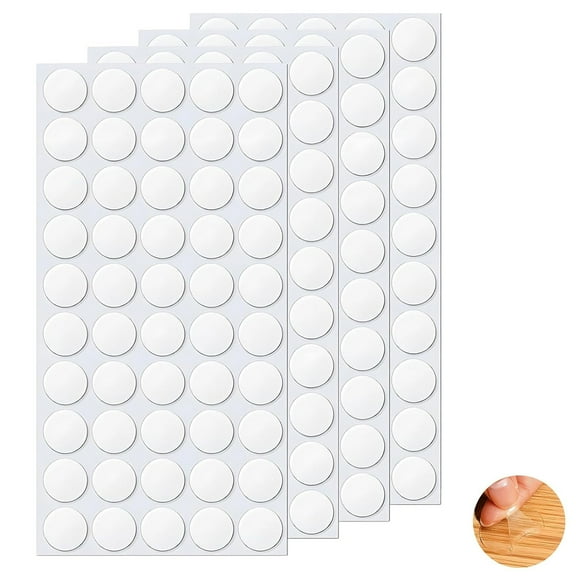 NOGIS Double Sided Sticky Dots Stickers Removable Round Putty Clear Sticky Tack No Trace Sticky Putty Waterproof Small Stickers for Festival Decoration (10mm, Clear, 200)
