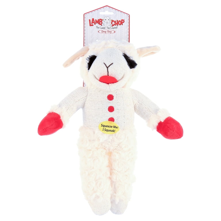 Multipet Standing Lamb Chop Plush Dog Toy, Medium, Squeaker