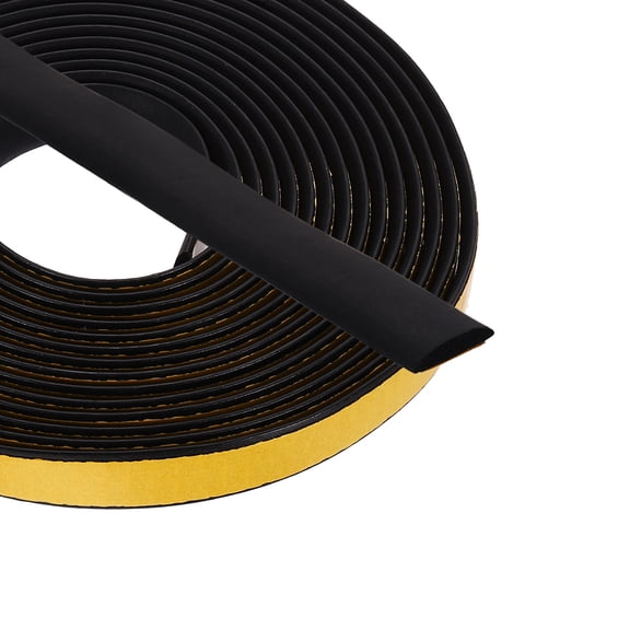 Uxcell 16.4FT Solid Rubber Weather Stripping, Self Adhesive EPDM Seals Strips, Black