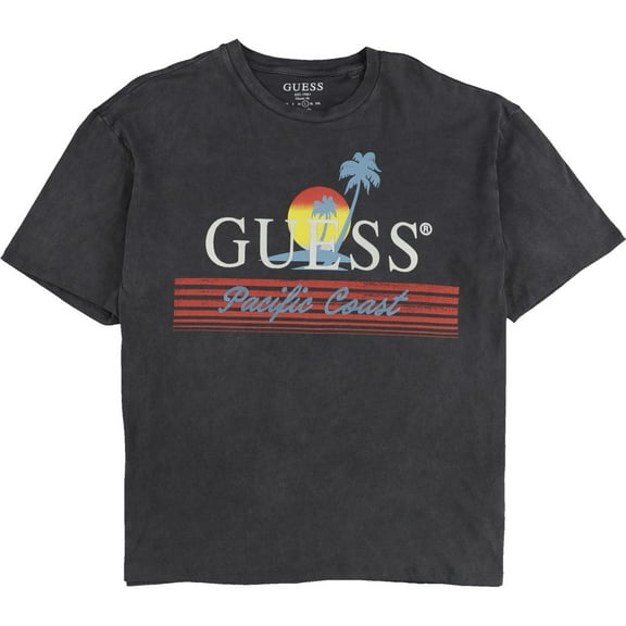 GUESS Mens Pacific Coast Graphic T-Shirt, Grey, Large