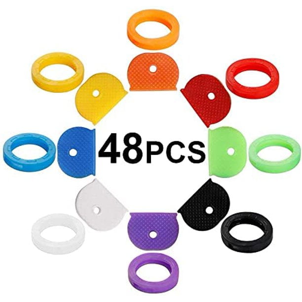 40 xCOLOURED PLASTIC ID-KEY TOP COVERS AWARENESS IN BLACK  & DARK BLUE-CLEARANCE 