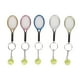 thumbnail image 1 of 5 mini llaveros de raqueta de tenis con colgante de bola, dorados, plateados, rosas, azules y bronce, ideales para regalar a amantes del deporte., 1 of 14