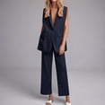 thumbnail image 2 of 2 Piece Outfit Sets for Women Summer Plus Size Trendy 2026 Two-Piece Sleeveless Suit Vest and Wide Leg Pants Business Casual Suit Set, 2 of 9