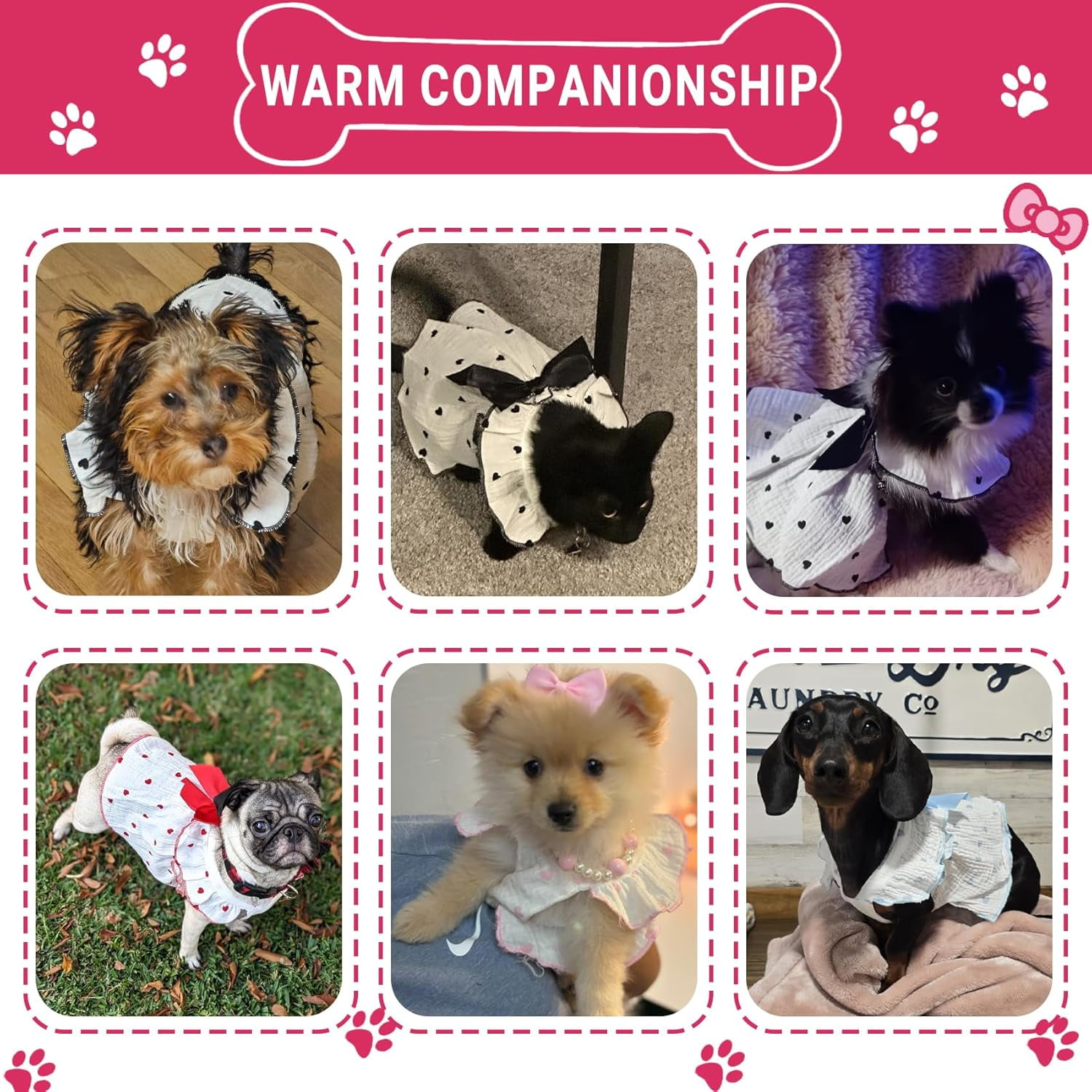 XiHAMA Dog Dresses, Fashion Pet Dog Clothes, Striped Mesh Puppy Dogs Princess Dresses