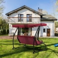 thumbnail image 2 of MCombo 3 Seat Outdoor Patio Swing Chair with Adjustable Canopy, Weather Resistant Steel Frame, 2 of 9