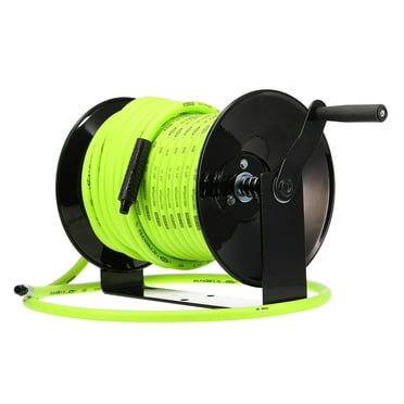 Flexzilla® Manual Air Hose Reel, Open Face, Fixed, Heavy-Duty, 3/8" x 100', ZillaGreen™