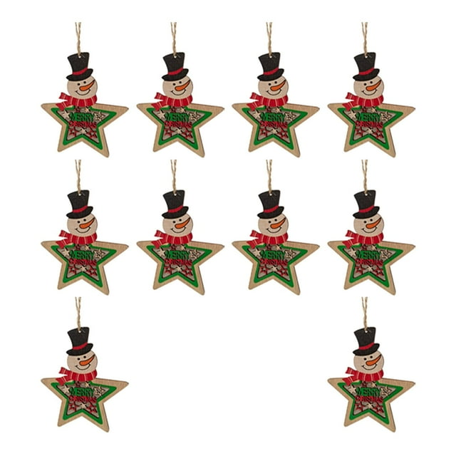 10 Unids Decoración de Navidad de Madera Colgante Adornos de Navidad Adornos Colgantes para Festival Árbol Decoración de Puerta de SM SunniMix colgante colgante