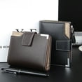 thumbnail image 5 of Cartera informal para hombre, billetera multifuncional, billetera con cierre de cremallera, billetera con tres pliegues, 5 of 5