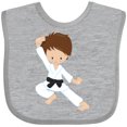 thumbnail image 3 of Inktastic Karate Boy, Cute Boy, Black Belt, Brown Hair Boys Baby Bib, 3 of 4