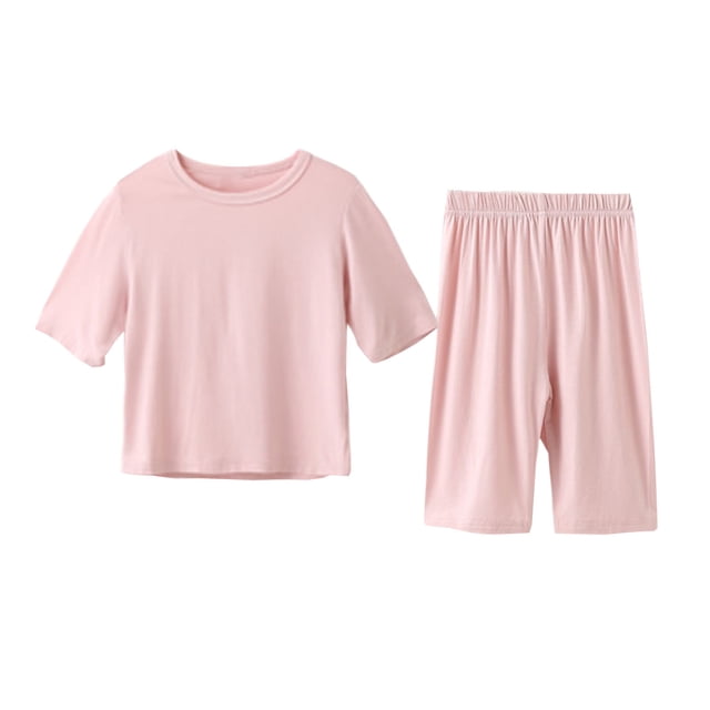 Odeerbi 1-8 Años Niño Niña Conjunto Verano Modal Manga Corta Tops Pantalones Conjunto Dos Piezas Suave