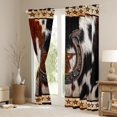 thumbnail image 3 of Manfei Vintage Farm Horseshoe Curtains Pack of 2 (42x84 Each),Rustic Cowhide Print Curtains Blackout,Retro Brown Stars Bedroom Curtains For Boys Teens,Luxury Bedroom Decor, 3 of 6