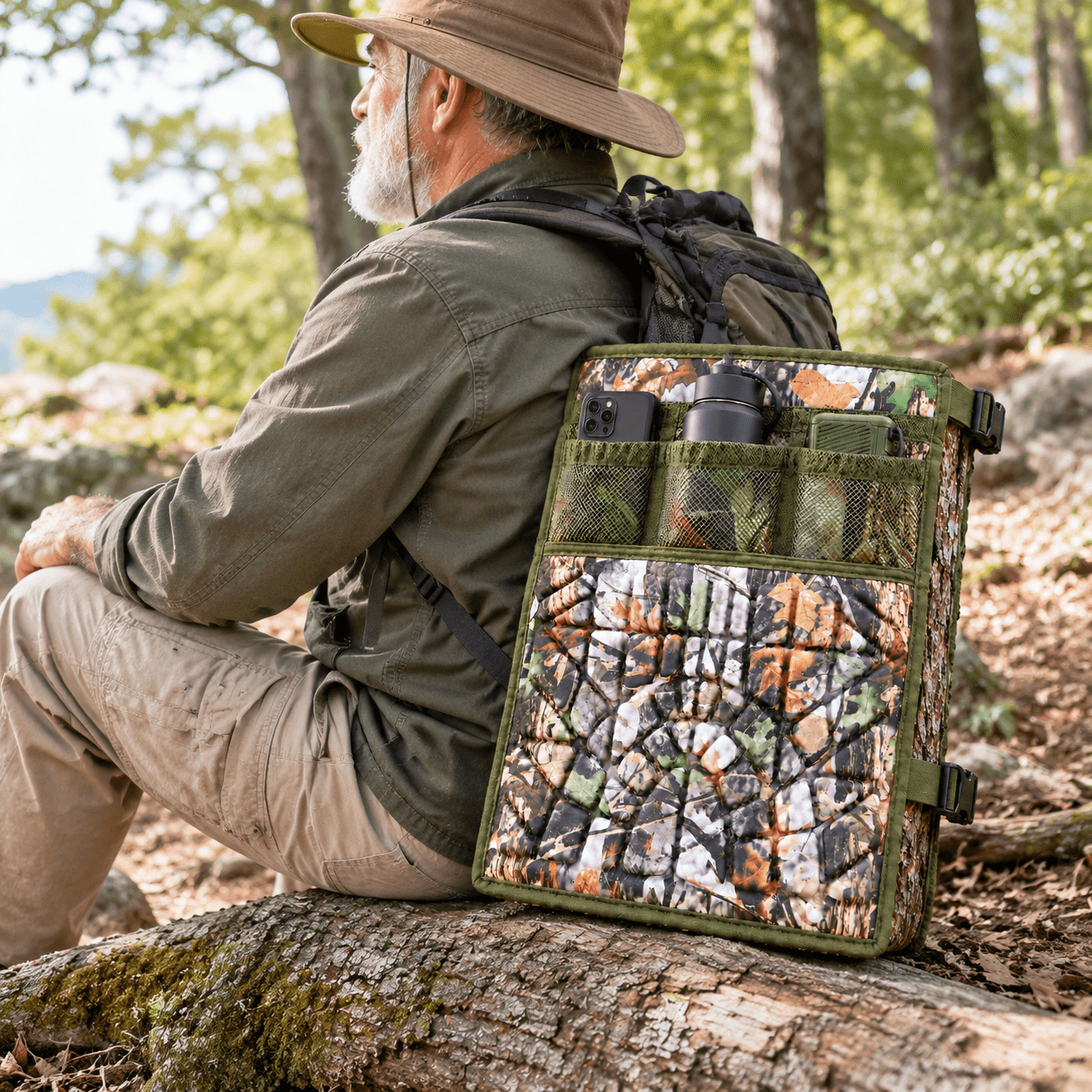 Saddle Cushion with 3 Pockets 2-in-1 Seat Pad for Tree Stand Use