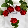 thumbnail image 5 of Xmarks 1pc Red Rose Artificial Flowers Long Stem 20in Fake Single Rose Like Real for Mother's Day Wedding Date Anniversary Decorations, 5 of 7