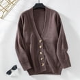 thumbnail image 5 of Women's Autumn And Winter Solid Color Temperament Sweater Jacket Knitted Cardigan Loose Sweaters for Women Cardigan Sweater Button up Women Knit Cardigan Long Cute Sweaters Kimono Cardigans for Women, 5 of 8