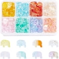 thumbnail image 1 of Aproximadamente 240 cuentas de vidrio con forma de elefante, 8 colores, transparentes, pintadas con aerosol, con agujero de 0,8 mm, para fabricación de joyas., 1 of 5