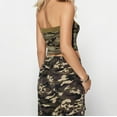 thumbnail image 6 of Aueoeo Women Camouflage Tube Top Strapless Bandeau Basic Sleeveless Off Shoulder Ruffle Going Out Tank Top, 6 of 9