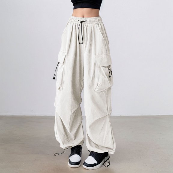 Women Cargo Pants with Pockets High Waisted Hiking Pants Lightweight Baggy Pants Casual Womens Pants