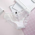 thumbnail image 4 of PMVFHDE Womens Low Waist Triangle Underwear For Girls Breathable Sheer Mesh Lace Trim Briefs Panties For Women White，XL, 4 of 5