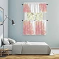 thumbnail image 5 of Pink Gold Kitchen Curtains Sets for Windows 24 Inch Length, Boho Modern Abstract Minimalist Aesthetic Flower Rod Pocket Window Treatments Tier Curtains and Valances Set for Bedroom/Bathroom, 5 of 8