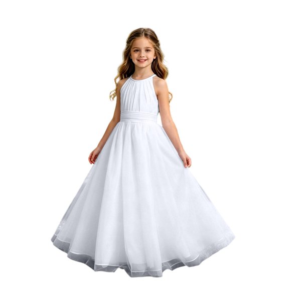 HAYIMI Girls Summer Sleeveless Chiffon Dress For Girls Elegant Party Gown Lightweight Comfort Breathable Formal Dress Stylish Dresses