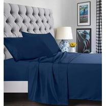 Holiday Gift 1500 Series Bed Sheet set- - Queen Navy Blue