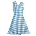 thumbnail image 5 of 2024 Plaid Print Dress Blue and White Gingham Elegant Dresses Sleeveless Aesthetic Oversize Skate Dress Women Design Vestido, 5 of 7