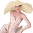 thumbnail image 4 of Sombrero de sol con flores y hojas anchas para mujer - Gorra de playa para despedida de soltera, ligera, transpirable y con protección UV, primavera-otoño, talla única, 4 of 4
