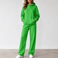 thumbnail image 3 of WULMLEO Matching Sets Women Clothing Matching Hooded Sweatshirts and Wide Leg Joggers Cute Two Piece Set Casual Lightweight Going Out Tracksuit Set Green L, 3 of 7