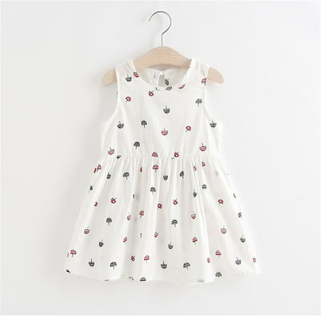 

Hunpta Casual Dress Floral Girls Sleeveless Princess Children Kids Umbrella Summer Girls Dress&Skirt