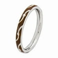 thumbnail image 3 of 925 Sterling Silver Stackable Expressions Brown Enamel Ring Size: 6; for Adults and Teens; for Women and Men, 3 of 4