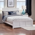 thumbnail image 1 of AFI Madison Full Solid Wood Platform Bed with USB Charger in White, 1 of 5