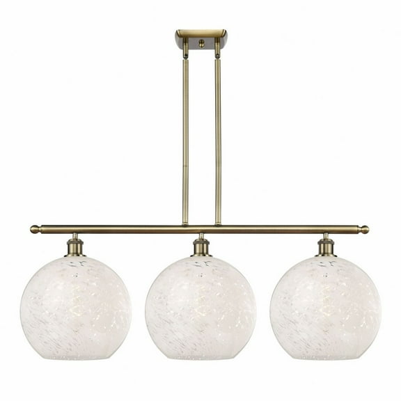Innovations Lighting - White Mouchette - 3 Light Stem Hung Island In Modern