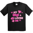 thumbnail image 3 of Inktastic Valentine's Day My Gigi Loves Me Hearts and Lips Youth T-Shirt, 3 of 5