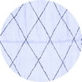 thumbnail image 1 of Ahgly Company Machine Washable Indoor Round Solid Blue Modern Area Rugs, 4' Round, 1 of 4
