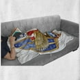thumbnail image 6 of Eagle Soft Flannel Fleece Throw Blanket, Heraldic Illustration Freedom Gold Yellow Winged Eagle with Flag States, Cozy Plush for Indoor and Outdoor Use, 50" x 60", Multicolor, by Ambesonne, 6 of 6
