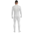 thumbnail image 2 of Haitryli Men's One Piece Unitard with Full Finger Glovers Stand Collar Full Body Suits Costume White 180, 2 of 5