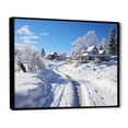 thumbnail image 2 of Designart "Scenic Snowy Country Roads II" Landscapes Framed Wall Art - Coastal Blue Landscape Cottage Mountains Winter Bedroom Framed Canvas Wall Art, 2 of 6