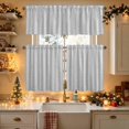 Boho Leaves Kitchen Curtains Set, Tier Curtain 36 Inches Length, Grey ...